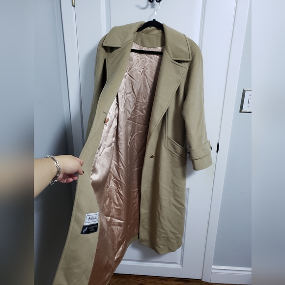 VINTAGE MALLIA Tan Wool & Cashmere Long Coat - Picture 5 of 15